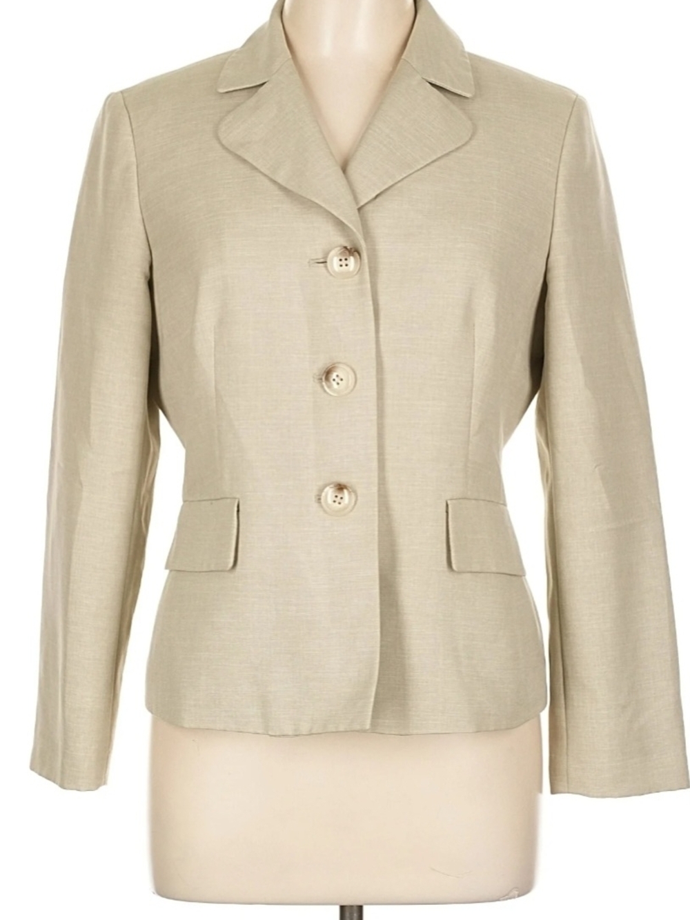 Jones Studio Women's Light Beige Tailored Button Jacket